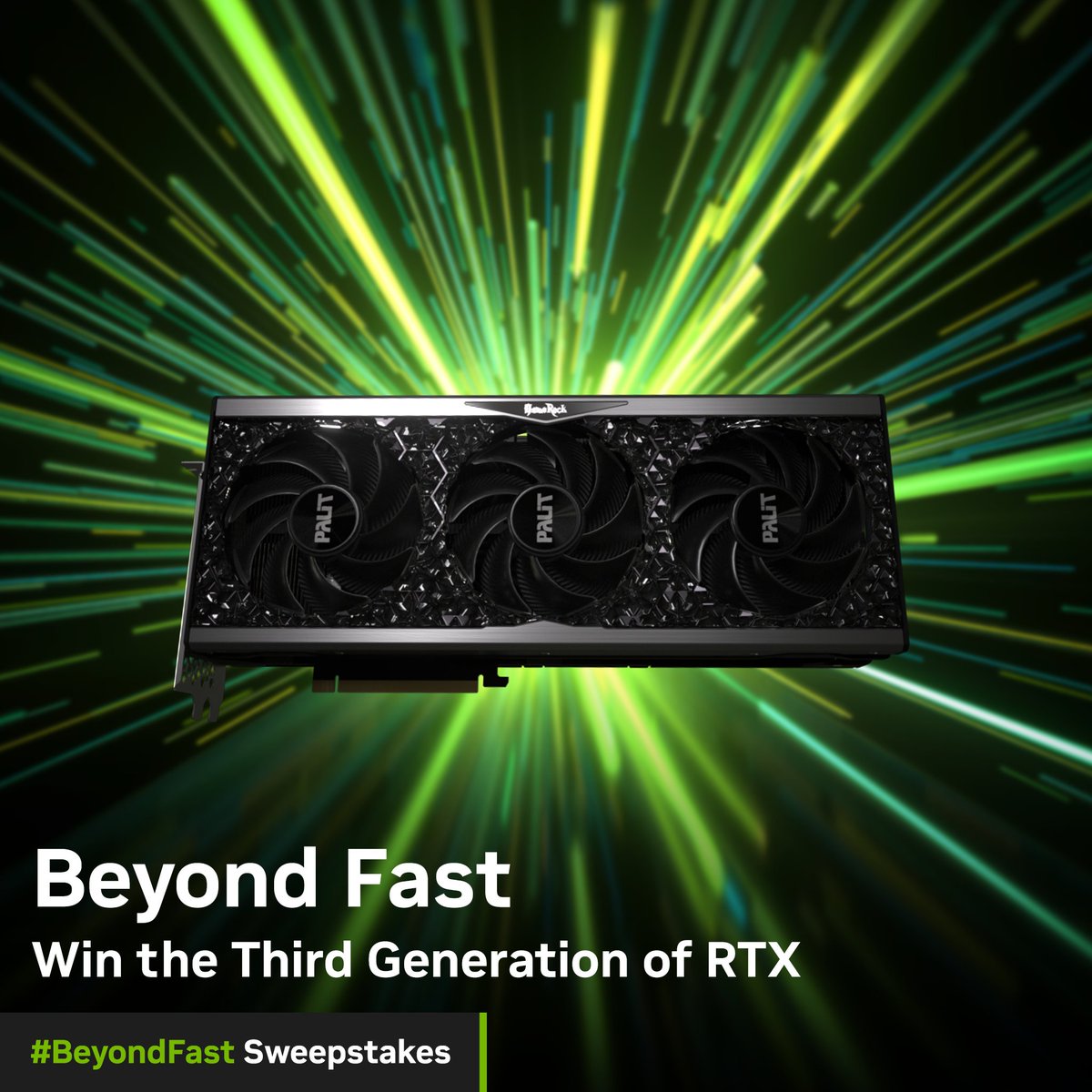 Today’s #BeyondFast GeForce RTX 4090 Card Prize Spotlight: @Palit_Global Key Features: ⚫ Midnight Kaleidoscope Design ⚫ One Two SYNC Tech ⚫ Gale Hunter Fans Want your chance to win this card? 1. RT this post 2. Reply with the first game you'll play on it!