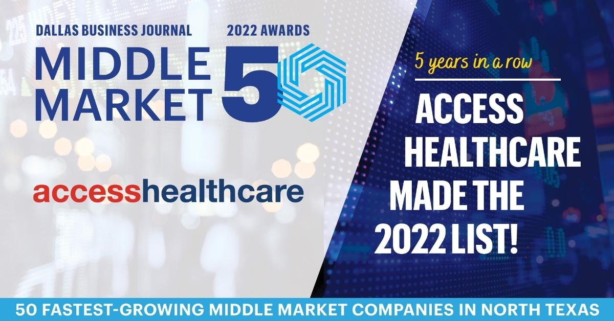 GetAHSolutions's tweet photo. We are proud to be ranked on the Dallas Business Journal's Middle Market 50 List for five consecutive years. Thanks to all our loyal clients and hard-working employees, it is an honor to make this accomplishment.
#middlemarket50 #accesshealthcare #rcm https://t.co/iAve34EhBM