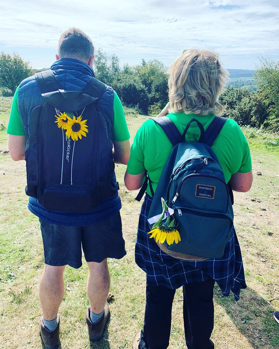 It was incredibly fitting that on the final day of another amazing challenge we paid tribute to @jackbakeer, in thoughts, sunflowers and aching legs. We lost our wonderful friend and colleague a few years ago but he will never be forgotten #gjwalks #sunflowers #neverforgotten