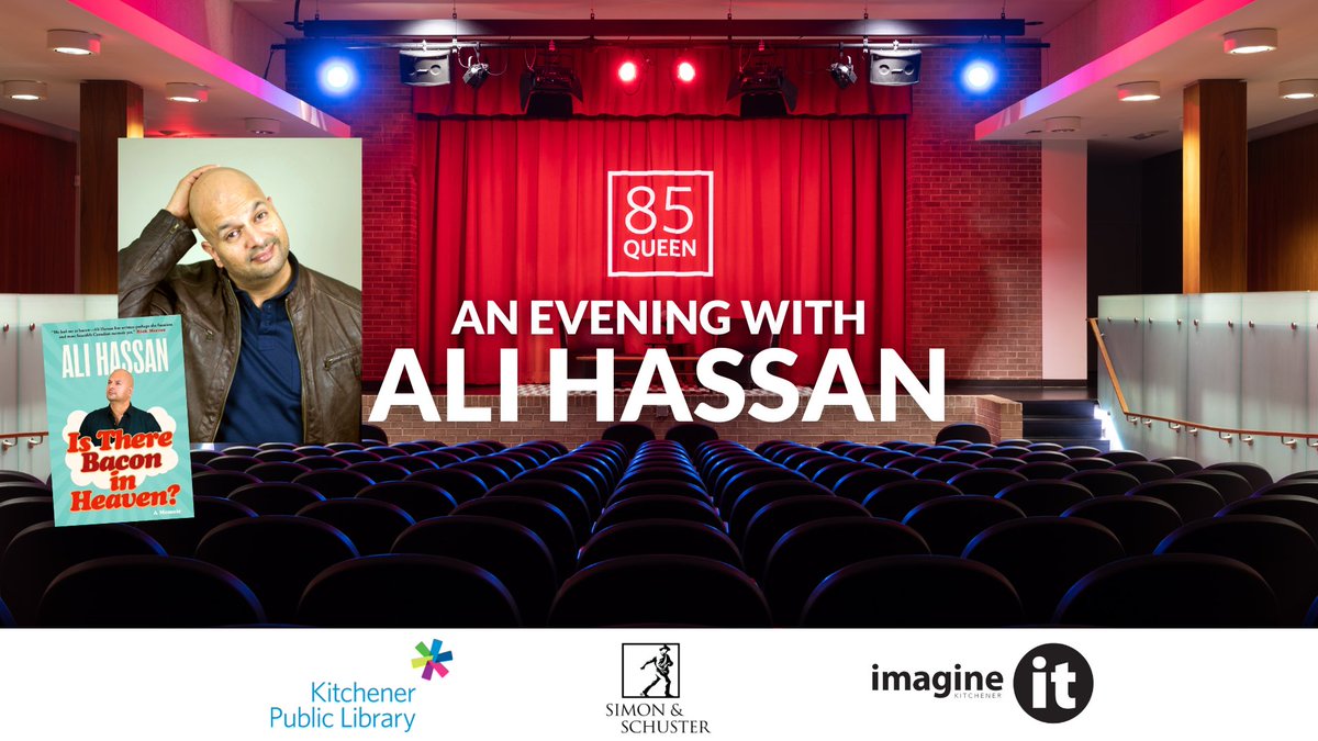 Next week CBC host, comedian, and author @StandUpAli will be at Central Library in conversation with @craignorriscbc for #85Queen, discussing Ali's debut memoir 'Is There Bacon in Heaven?'. Get your tickets now and join us Wednesday, October 5 at 7 p.m. kpl.org/85Queen