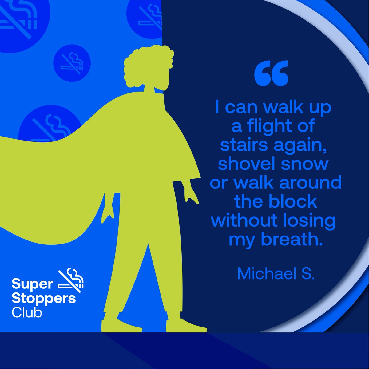 LungAssociation's tweet photo. Michael S. credits the pandemic with finally pushing him to quit. Isolated at home he continued to smoke, as he had for 45 years. Enter #FreedomFromSmoking. Read what Michael told Bob Levey about how he quit in the latest #SuperStopperClub blog: https://t.co/i19HwSVcX1 https://t.co/nuK8Vh05zC