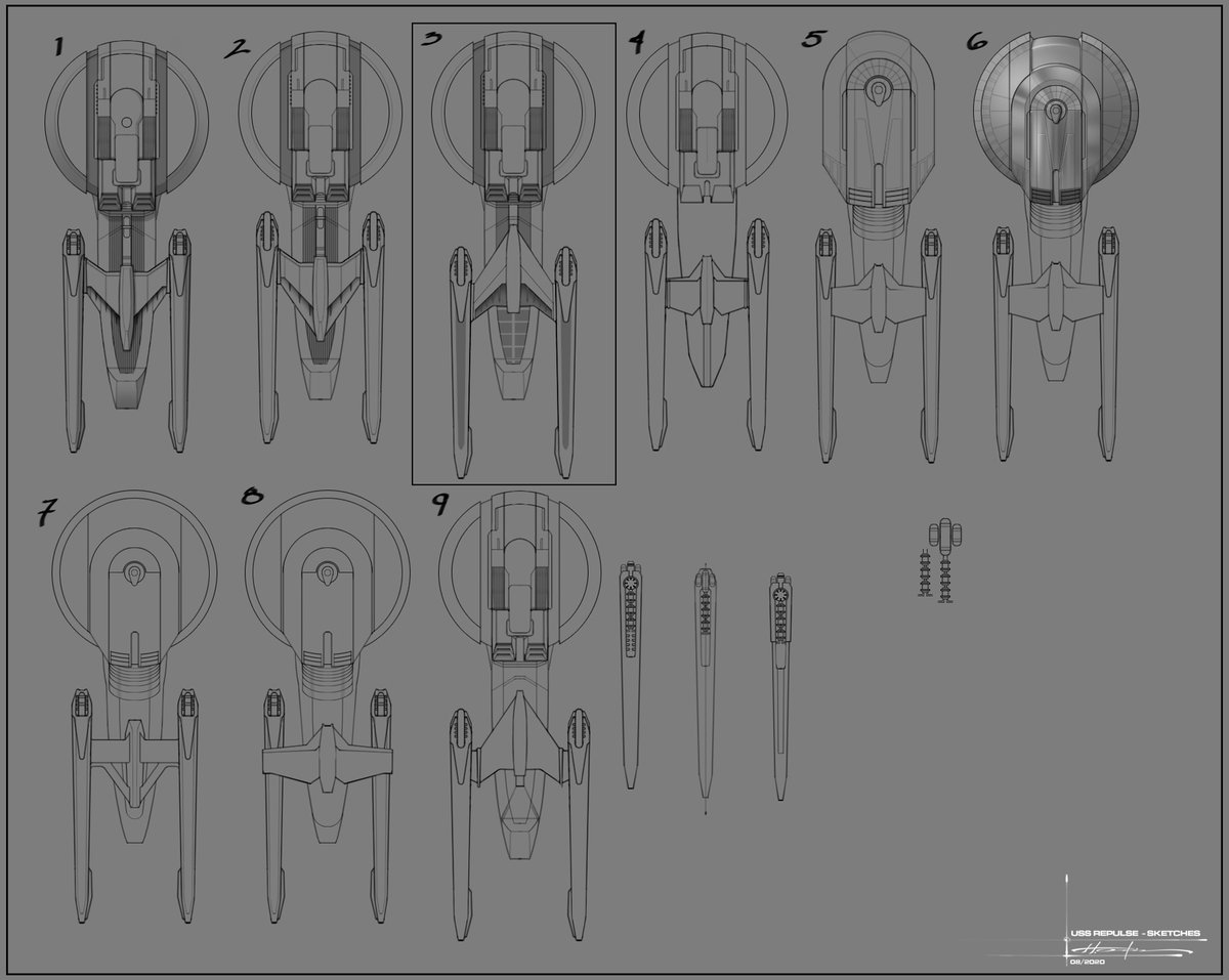 Some lvl. 2 pass sketches for the Repulse. #trekonlinegame #conceptart #sandman979