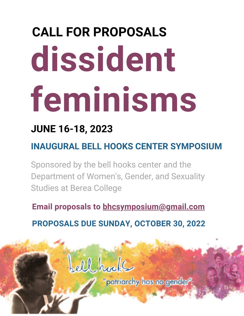 Please submit proposals and share! CFP available here: berea.edu/bhc/symposium/
<a href="/blkwomenstudies/">Black Women's Studies Association</a> <a href="/sewsaorg/">WGS South (a SEWSA Legacy)</a> <a href="/The_CSA_US/">Cultural Studies Association</a> <a href="/CESJournal/">Critical Ethnic Studies Journal</a> <a href="/AmerStudiesAssn/">American Studies Association</a> <a href="/nwsa/">The National Women’s Studies Association (NWSA)</a> <a href="/BLAC_Appalachia/">Black Appalachian Coalition</a> @country_queers <a href="/AAPolicyForum/">African American Policy Forum</a> <a href="/NCOBPSTweets/">National Conference of Black Political Scientists</a> @NAISA__ @LASACONGRESS <a href="/HurstonWright/">✍🏾 Hurston/Wright Foundation for Black Writers</a> <a href="/SETCTweet/">SETC</a> <a href="/PSinternatl/">PSi</a>