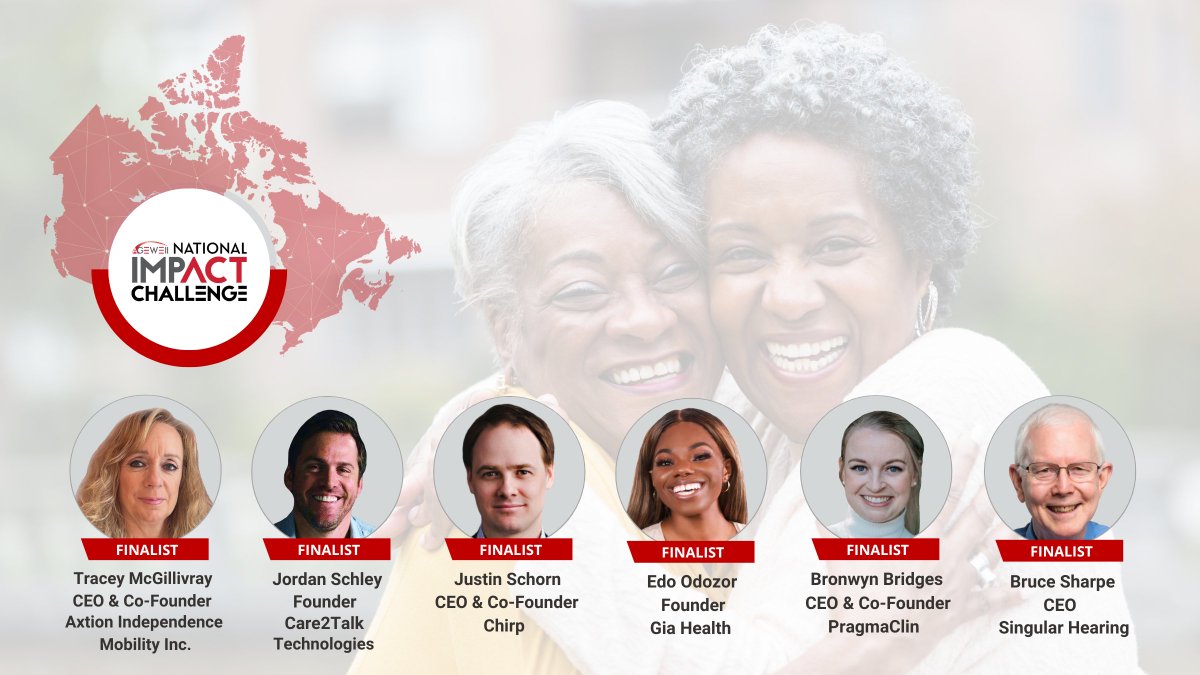 AGEWELL_NCE's tweet photo. 👏 Please join us in congratulating the 6 finalists who will compete at this year's AGE-WELL National Impact Challenge! #AWImpact

👀 Learn more about the finalists in the thread below or on our website: https://t.co/szWuErvYAc https://t.co/oEElzIGaKX