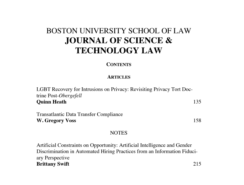 Good morning JOSTLers! Check out our incredible new issue - 28.2!
bu.edu/jostl/current-…

With Articles by:
QUINN HEATH (<a href="/theotherquinn/">Quinn Heath</a>)

W. GREGORY VOSS (<a href="/wgvoss/">W. Gregory Voss</a>)

And a Note by:
BRITTANY SWIFT
