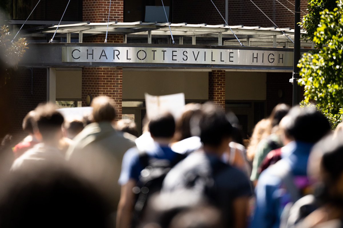 About 200 Charlottesville High School students participated in a walkout in protest of Gov. Glenn Youngkin’s proposed restrictions on transgender students’ rights. (Permission was given for faces to be used.) @DailyProgress