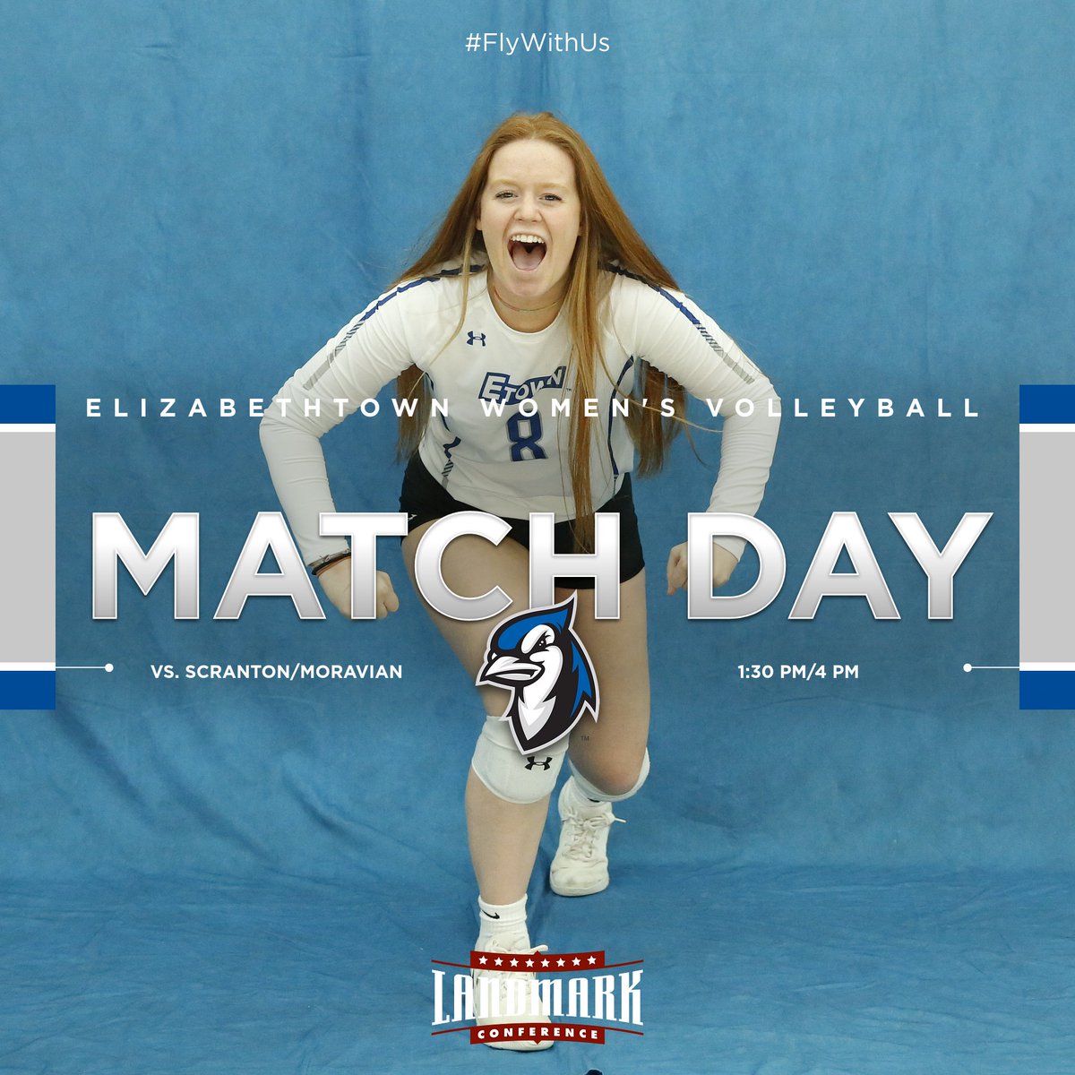 EtownBlueJays's tweet photo. Get LOUD its game day! @BlueJaysVB opens @LandmarkConf play today!
π Scranton/Moravian
β° 1:30/4 PM
π Towson, Md.
π: Decker Sports & Rec Center
π: https://t.co/XFpjsbAqMh
πΊ: https://t.co/FvVaX0X3JH
#d3vb #ECWVB #FlyWithUs https://t.co/ObJ4al1oFZ