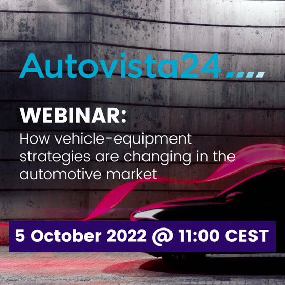 autovista_group's tweet photo. Cont.
▪️Can new players offer something different to established #OEMs
▪️The potential impact of #functionsondemand
REGISTER 👉 https://t.co/3xtB3nksvW
#Automotive #FOD
#VehicleEquipment #NewCars
#AutomotiveIndustry #Manufacturers https://t.co/QUjot8GvvI