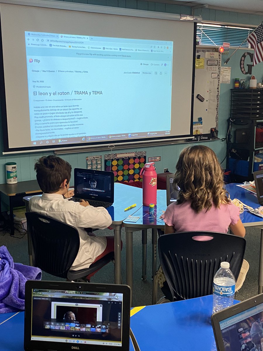 yoligarza1's tweet photo. Using https://t.co/v1lVgbOKO3 to record our responses to Trama y Tema! Listening, speaking, reading and writing. Love the “immersive reader” feature in Spanish with picture dictionary! Thank you @cbonilla003 and @maestrarawls #thecoleway @erikazavala191 https://t.co/aQmABkGh2q