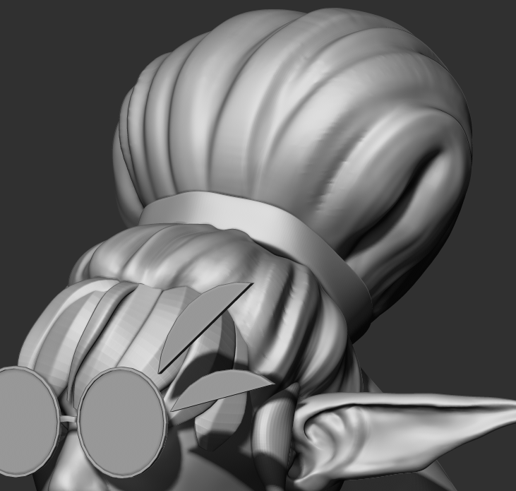 RoyalRogue_'s tweet photo. I've done some more work on the hair, getting in the flow of the strands. I've also smoothed out the shoe and added a mouth cavity to the face!

#zbrush #3dsculpt #characterart https://t.co/g688a84PWT