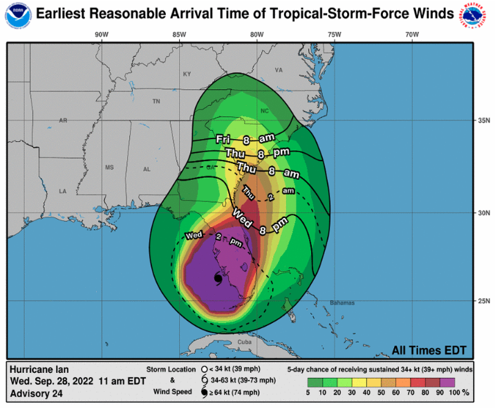 FMIT Alert Lv 5: High - Hurricane Ian Now Making Landfall Near Southwest Florida as a Major Category 4 Hurricane. Additional Information at synergyfmit.com
