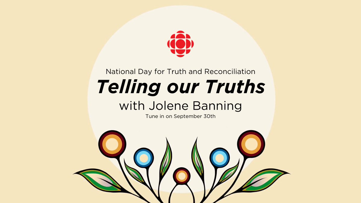 CBCHamilton's tweet image. Join us on September 30th for a special radio program with Jolene Banning. "Telling Our Truths" will look at how Indigenous peoples are reclaiming their stories, histories and traditions. Tune in to listen live on CBC Radio One or stream on CBC Listen from 6:00am to 8:30am.