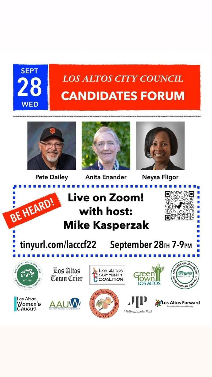Please join us tonight to listen to our candidates respond to our questions! 

When: Today, 9/28 at 7-9pm
Where: tinyurl.com/lacccf22
