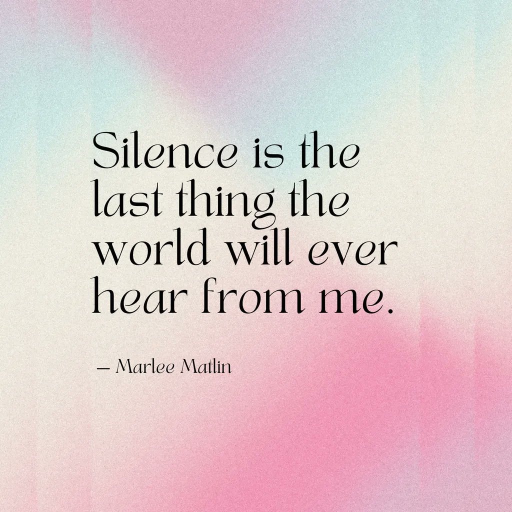 catchlightmovie's tweet photo. "Silence is the last thing the world will ever hear from me."-Marlee Matlin https://t.co/Zk9AHD7p6I