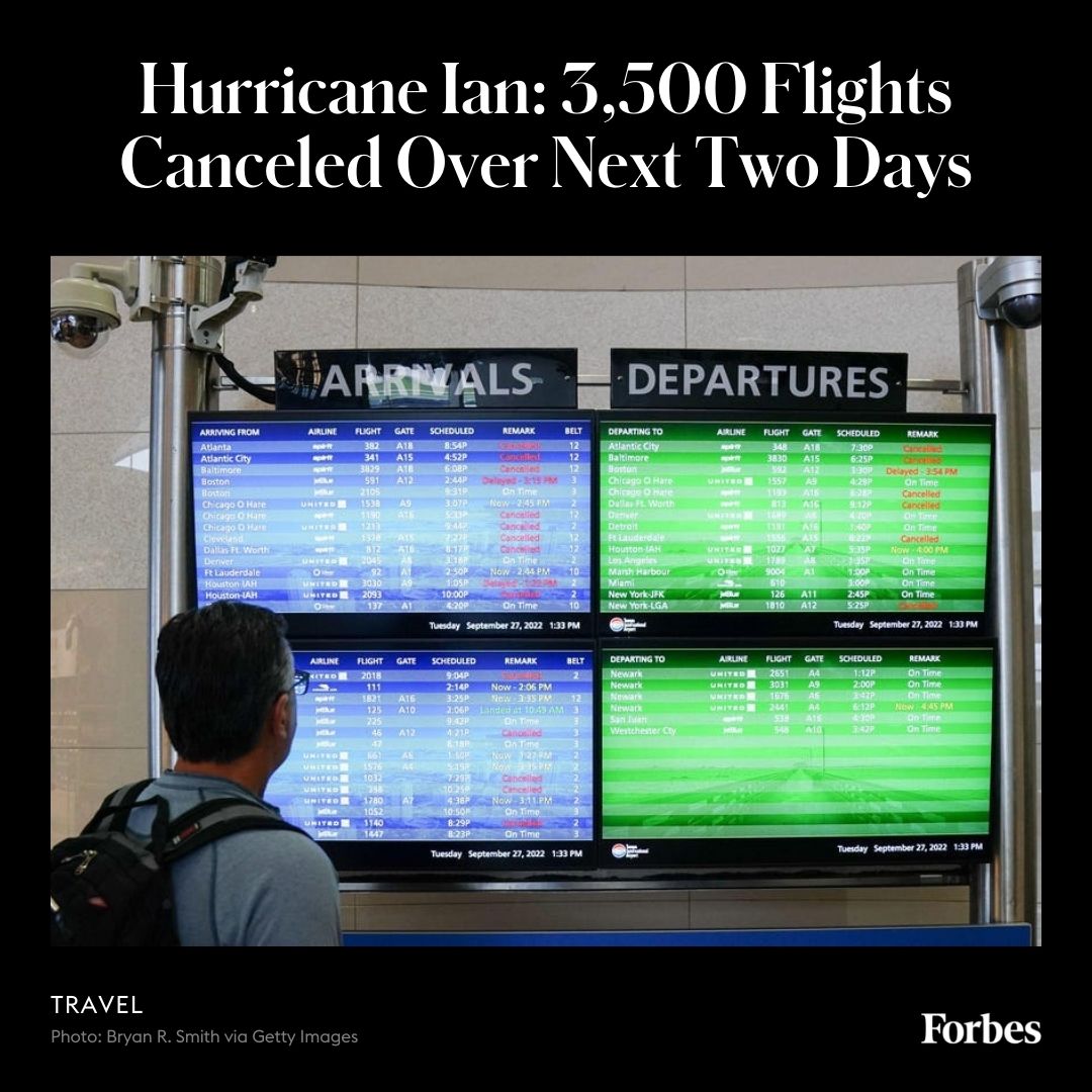 Flying today or tomorrow? Hurricane Ian threatens to disrupt the