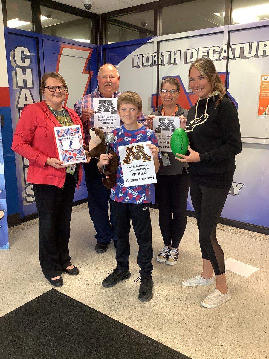 Congrats Carson Downey <a href="/ndeschargers/">North Elementary</a> for being selected for the Big Ten Football Jr. Journalism Program <a href="/IndSportsCorp/">Indiana Sports Corp</a> ! Carson will participate in a media panel, become credentialed by <a href="/B1Gfootball/">Big Ten Football</a> ,and write his very own sports article featuring <a href="/GopherFootball/">Minnesota Football</a> !❤️💙🏆🏈#WINNER
