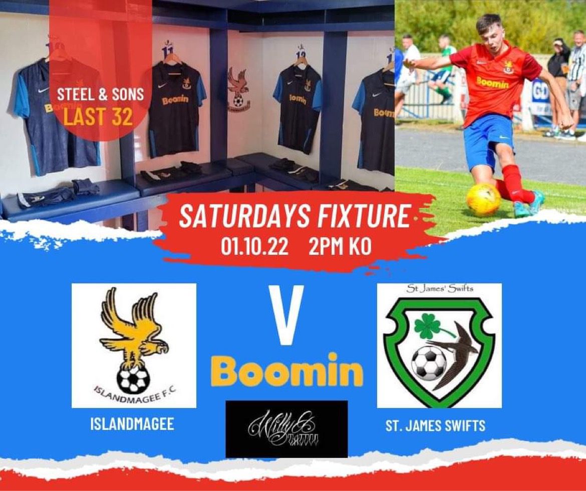 Local football is back this weekend as we host St James Swifts in the 3rd round of the Steel and Sons Cup. 

Up the Island 🔴🔵