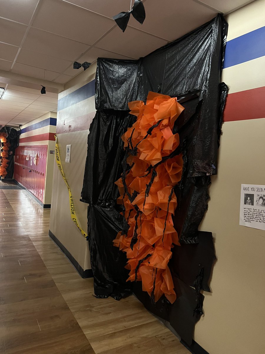 pphsstuco's tweet photo. Senior Hallway! Theme was stranger things! 🦇 #pphshoco #hoco2022 #hallwaydecor #netflixoriginal https://t.co/j7FxRy4JOX