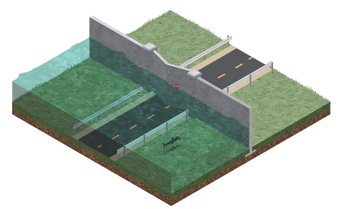 When <a href="/kenduque/">.</a> added a shark to his illustration of how the new Ike Dike ring barrier will help prevent flooding in Galveston... we all thought he was just being "Ken". Little did we know. houstonchronicle.com/projects/2022/…