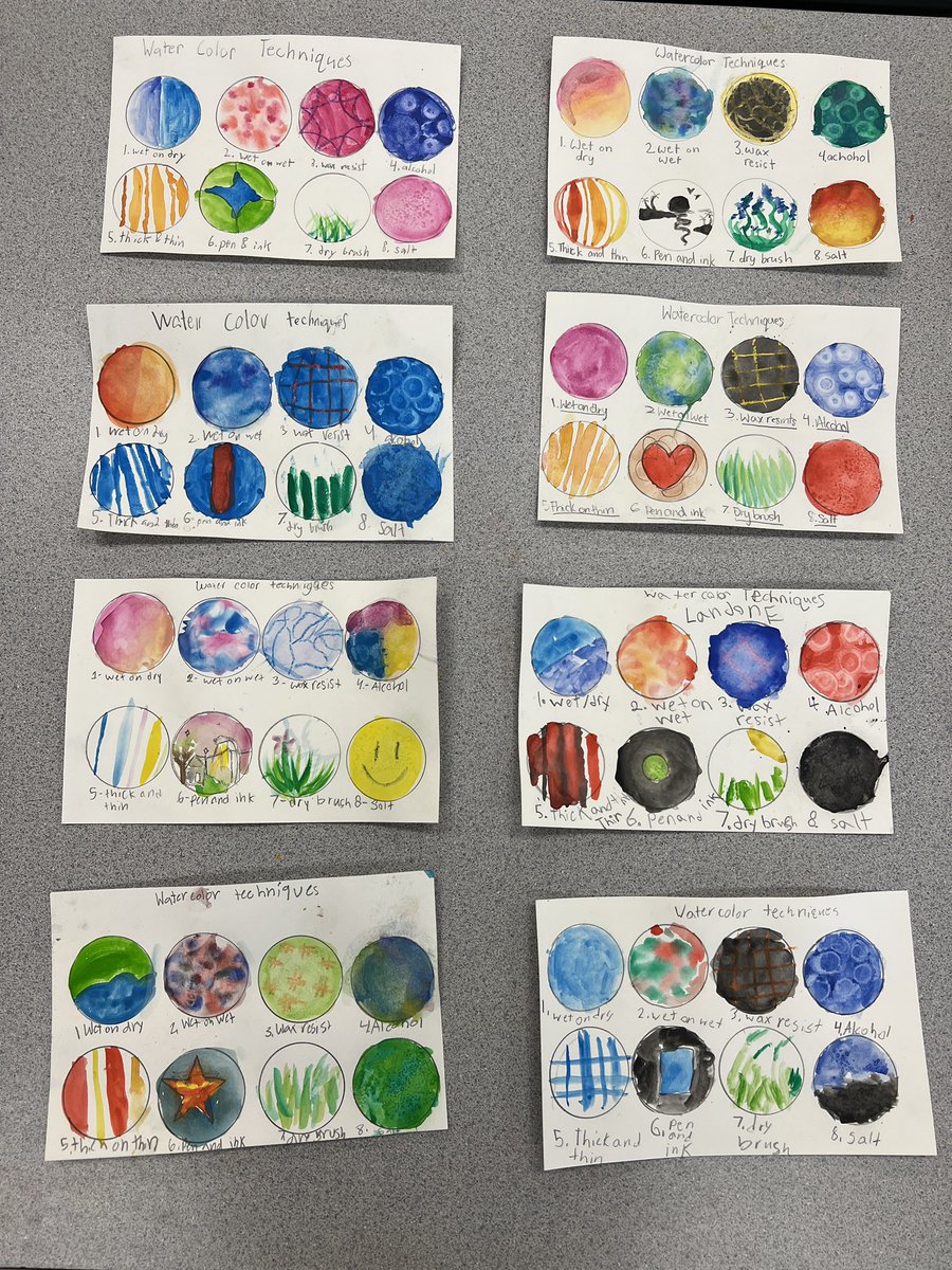 MrsSims7's tweet image. 5th Grade Artists are learning and practicing watercolor techniques! @RiverRidgeElem