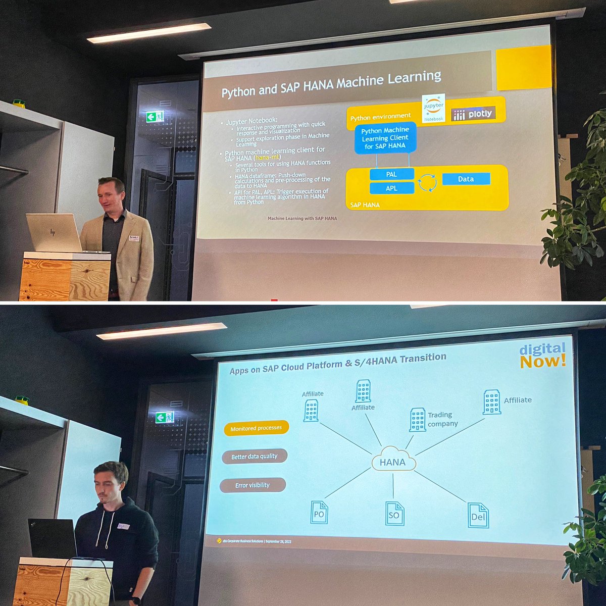 Again a great #HANATechNight with @BaurBenedict and @RufJakob as presenters. Learnt a lot about #SAPHANA #MachineLearning and #SAPHANACloud implementation projects. Thanks to @joerg_brandeis and @denny_schreber for hosting!