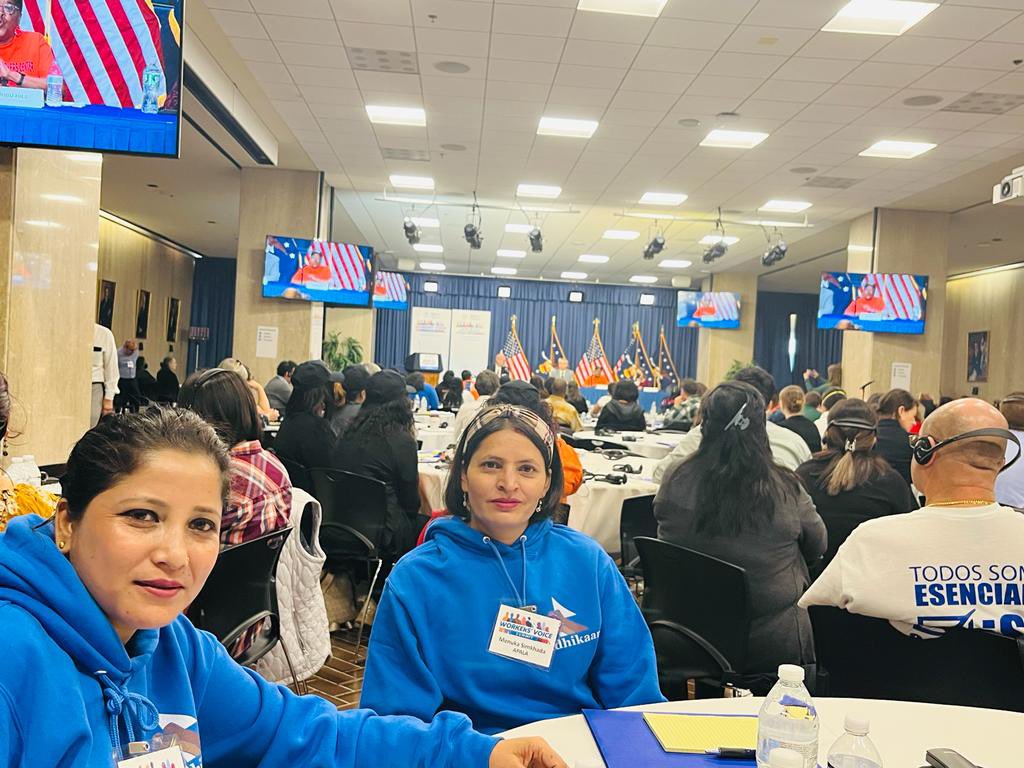 Adhikaar is in DC! 

Our Nail Salon member leader Menuka Simkhada &amp; staff Pabitra Dash is attending the “Workers Voice Summit.” Over the course of next few days, they will be engaging with key parenters, workers &amp; advocates to discuss on issues that many Nail Salon workers face.