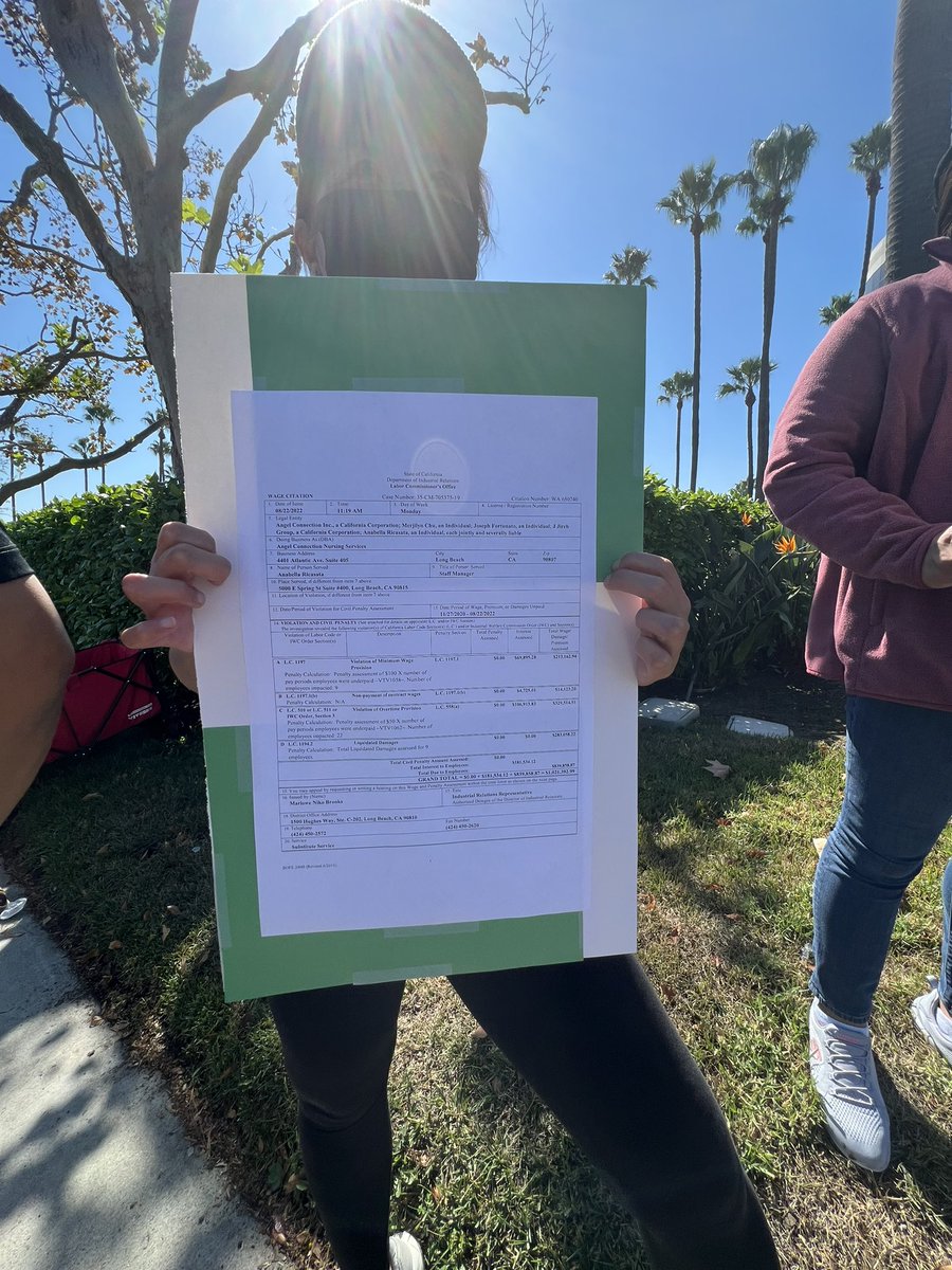 lawcnetwork's tweet photo. $1.9M in stolen wages + other labor law violationsโฆ Not on our watch! We were honored to stand w/ #homecareworkers, @pwcscorg, @BetTzedek and allies this morning to tell the home care staffing agency #AngelConnection to pay their workers what they have rightfully earned. https://t.co/0RqRpHk0ic