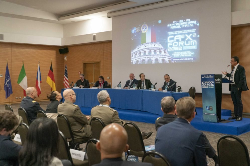 NATO_ACT's tweet photo. This year’s @MSCOE_NATO Computer Assisted Analysis, eXercise &amp; eXperimentation Forum theme was “#NATO’s Digital Transformation, Now and Beyond”. It focused on Wargaming, Artificial Intelligence, Cyber, Computer Assisted Exercises, Emerging Disruptive Technologies &amp; more. https://t.co/fA01c2D0EP