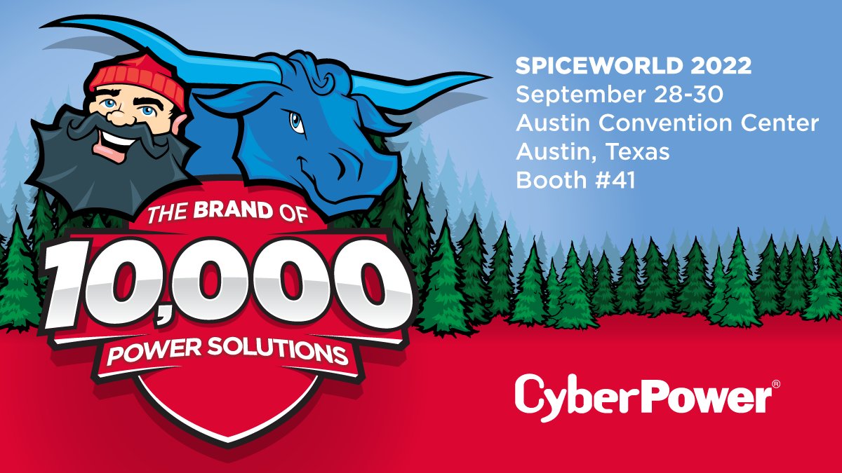 CyberPowerInfo's tweet photo. Join @CyberPowerInfo at #SpiceWorld2022 September 28-30, in Austin, Texas. Learn more about our new power products, cloud software, and power management solutions. Meet the #CyberPower team at booth #41 (prizes!) https://t.co/LDbD7bXKUE #UlitmateAllyInPower https://t.co/sxIKB3F609