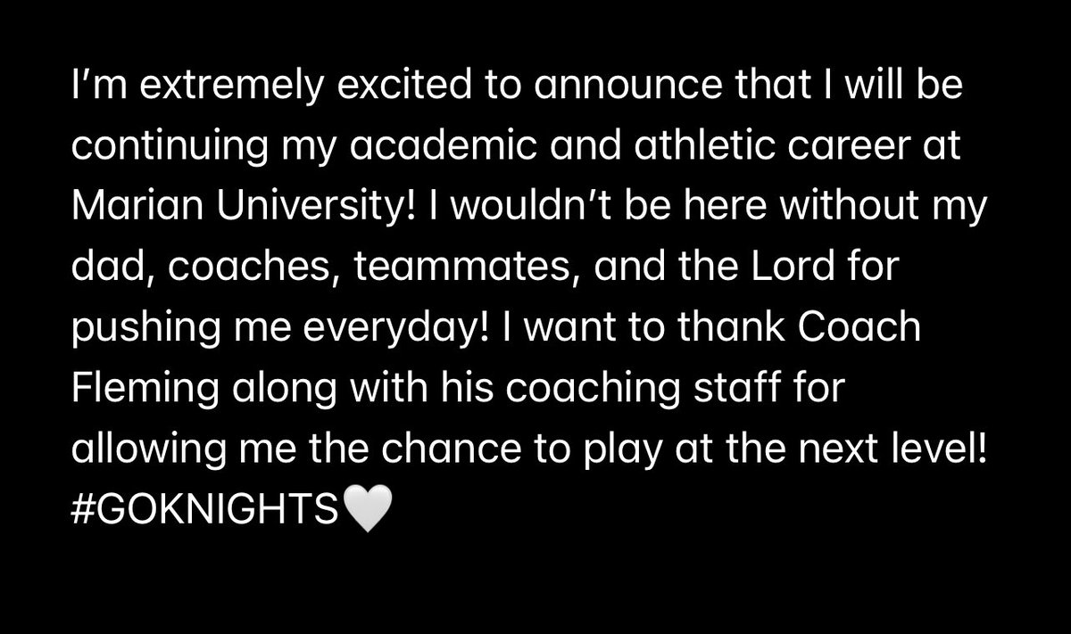 COMMITED TO MARIAN UNIVERSITY!! Thank you to <a href="/MarianKnightsSB/">Marian Softball</a> for giving me this opportunity and thank you to everyone else who has impacted my softball career but a special shout out to @TNMojo2024 for being the best supporting team that I could ask for! #GOKNIGHTS🤍