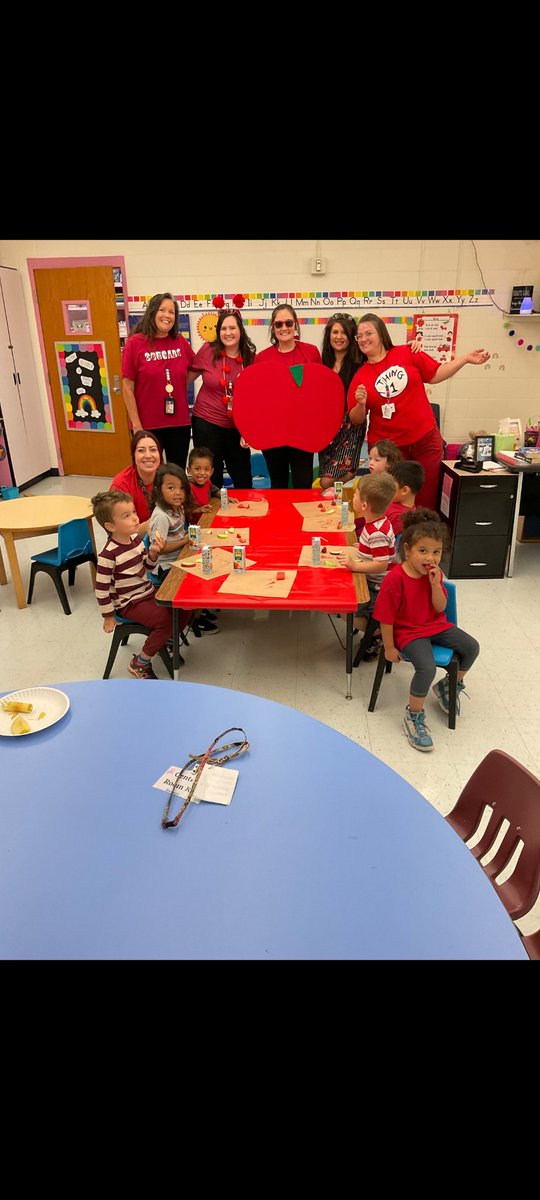 Today we had a red party for our color of the month! We wore red, tasted different apples, voted on our favorite one, then graphed them! We added a few more red snacks like apple juice, strawberries, and watermelon. We love learning!❤️🍎 <a href="/wfcunningham/">Cunningham Cougars</a> <a href="/WFISDschools/">Wichita Falls ISD</a> #ecse3 #wfisd