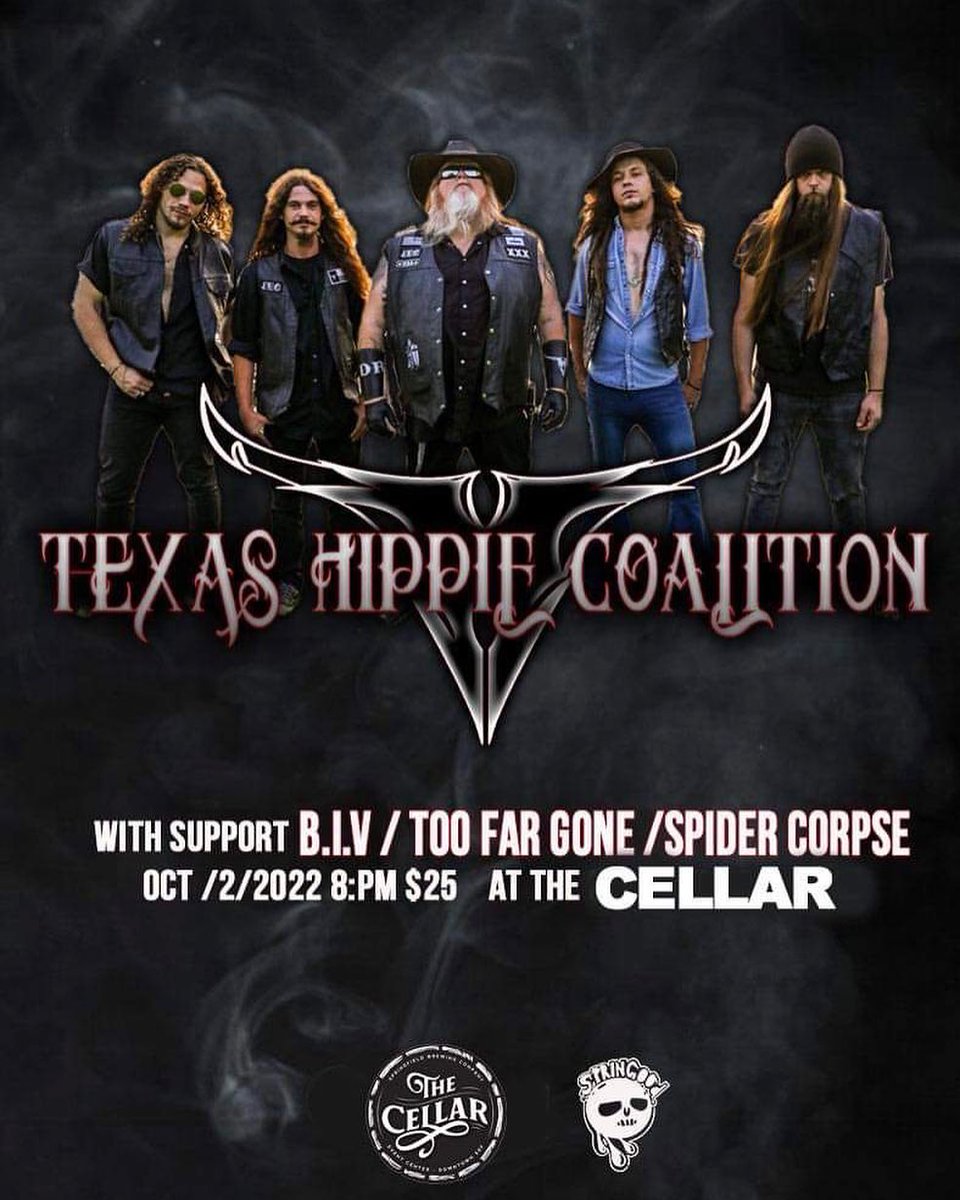 Important Announcement! The Outland is taking over this Sunday (10/2). We are cancelling Cellar Jam to help out our friends in the industry re-home their show. 

We are excited to host the <a href="/THCOfficial/">Texas Hippie Coalition</a>, with B.I.V, Too Far Gone, &amp; Spider Corpse show. See full details on our FB.