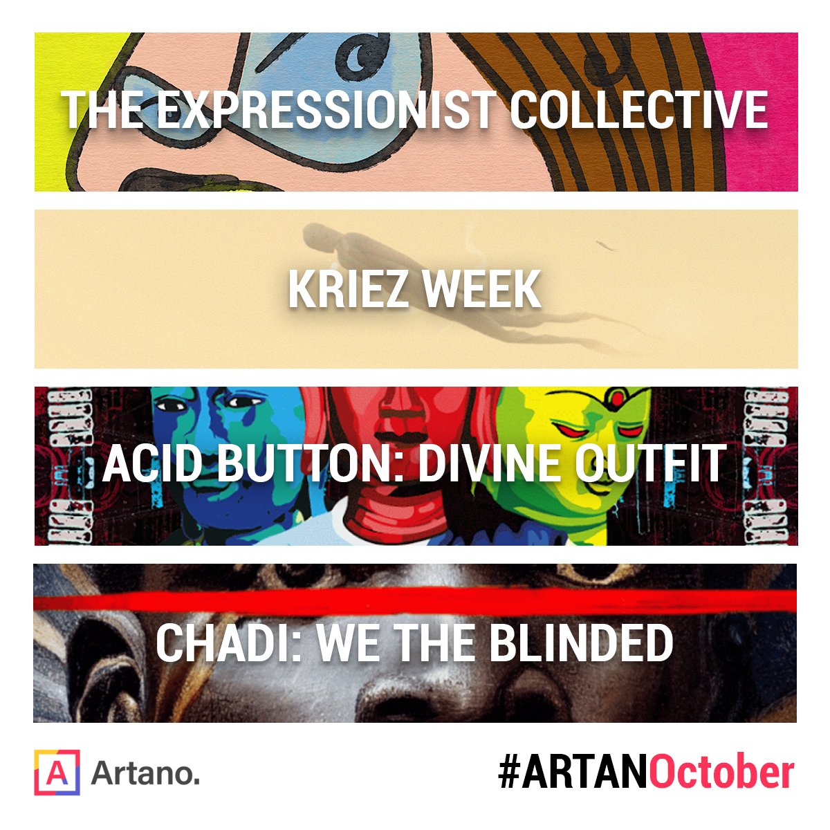 artano__io's tweet photo. Ready for #ARTANOctober? 🍁
Burning 🔥 new drops by some of the most popular NFT artists on Cardano!
We start off with the EXPRESSIONIST COLLECTIVE!
@ZacharyMojica x @ErnstBlaad
x @Azbeen
AT THE SAME TIME WE GIVE YOU: @DadaKriez
WEEK! Daily auctions that can't be missed. 📣 https://t.co/KjHXghNKjr