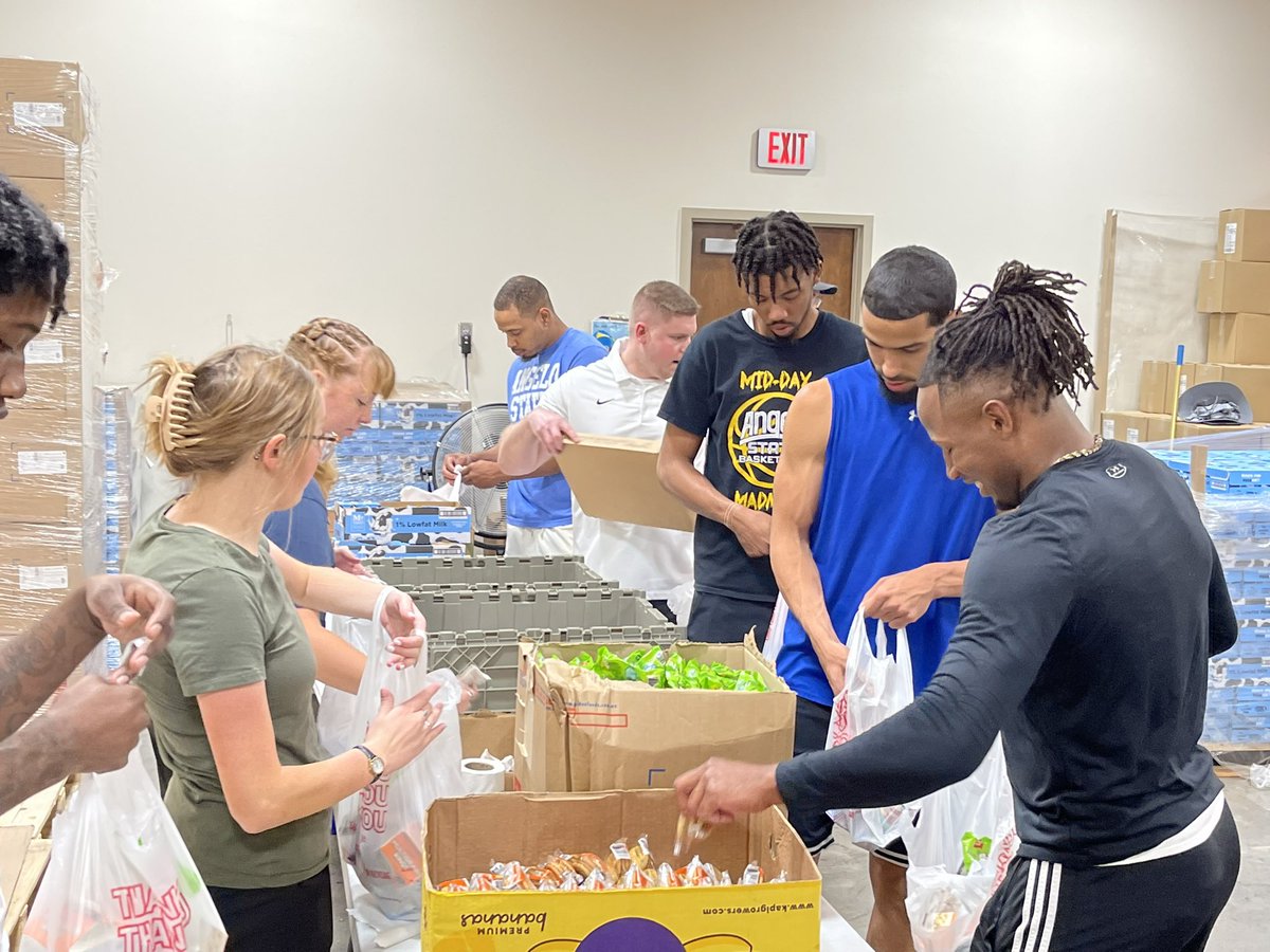 Our team enjoyed spending the afternoon packing meals for the Concho Valley Food Bank. It was a great opportunity for them to serve and give back to our Concho Valley family! #RamFam | #RamHoops