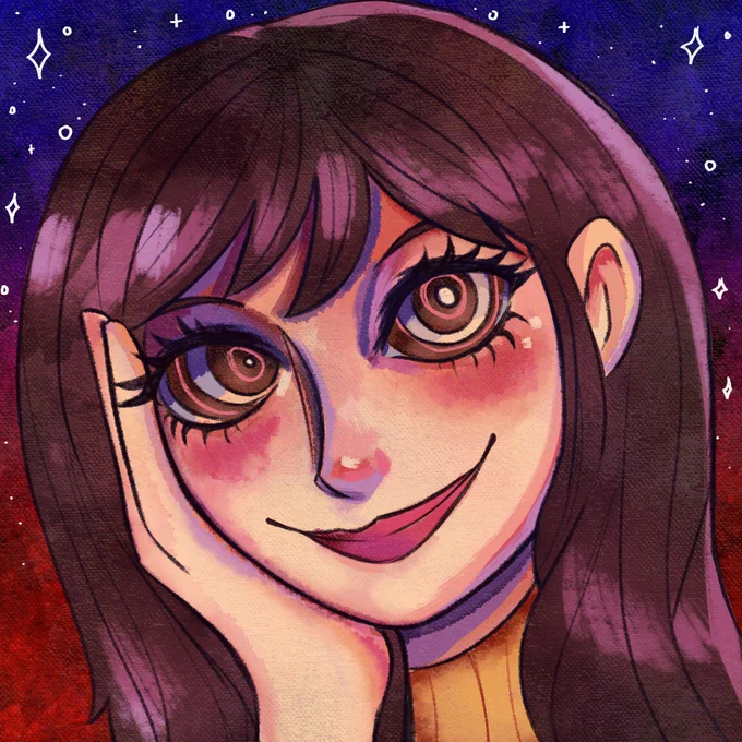 Here's my final project I presented today :> We were using digital tools to create contrasting style and then blending them together! #digitalart 