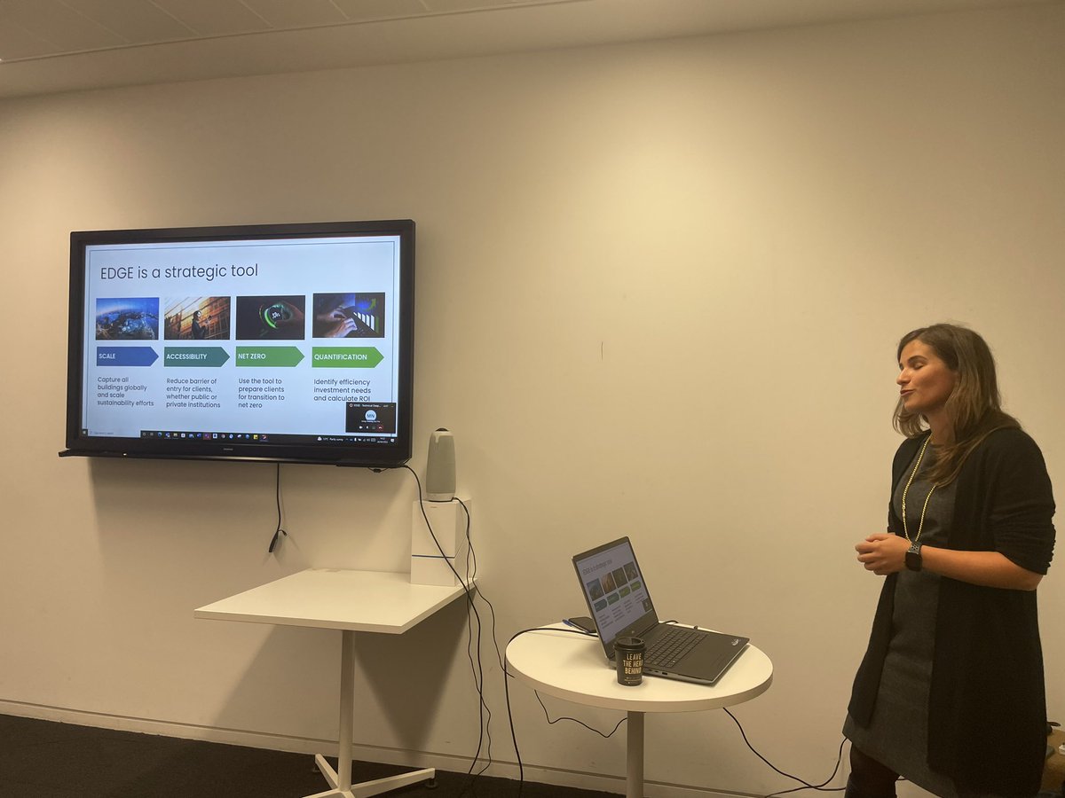IvanBruce's tweet photo. Was great to welcome friends Eleni &amp; Tom @SintaliLtd at @AECOMBuildPlace London offices. As we held a technical deep dive on @IFC_org #greenbuildings certification tool @edgebuildings https://t.co/VFsZjw4W8b