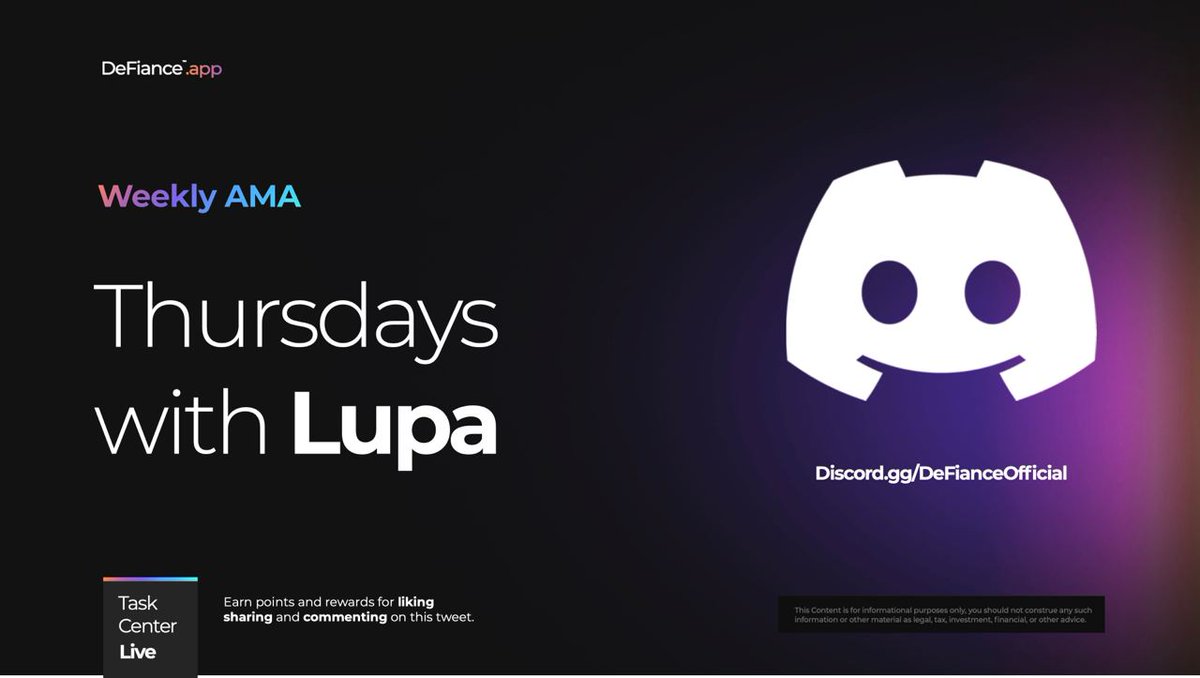 Huge development proposals underway. Innovation starts here.

📅 Tomorrow, 9/29 @ 17 UTC.

Join the discussion.
Discord.gg/DeFianceOffici…