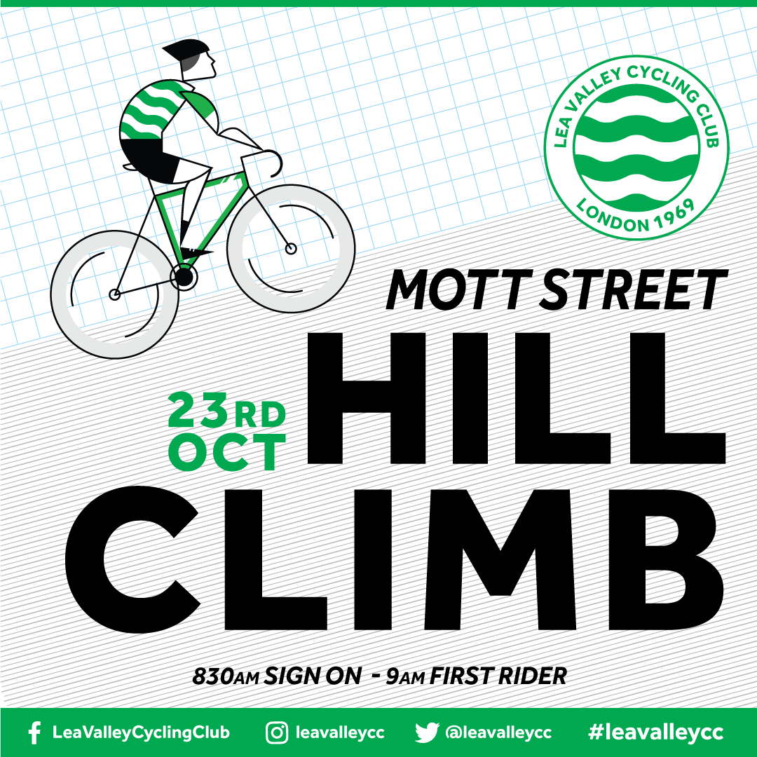 It's hill climb season! 

Come test your legs at the annual Lea Valley CC ride of pain, a 1 km ride up Mott Street!

Online entry ONLY - bit.ly/3Ci7BmX