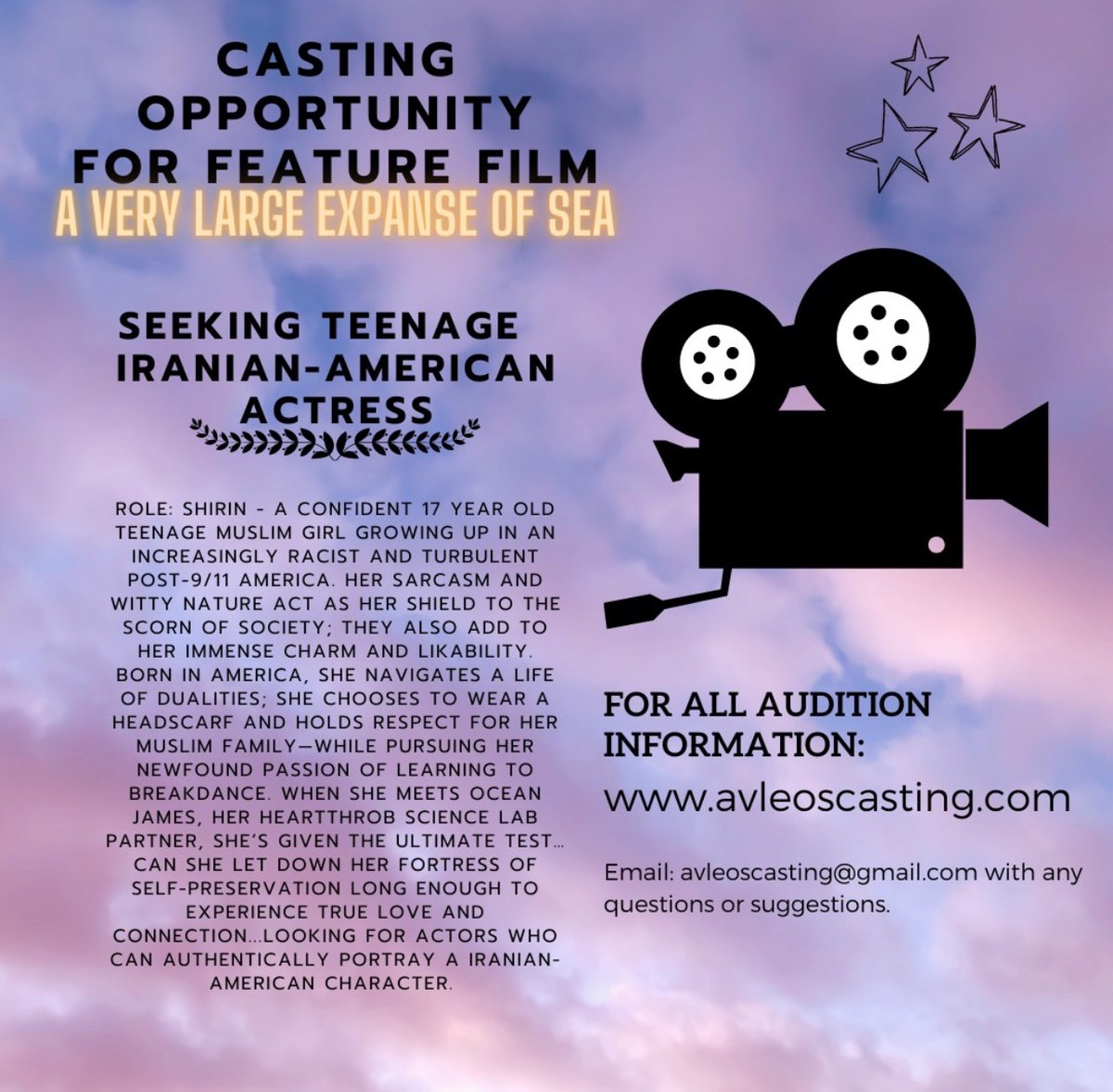 marciliroff's tweet image. My friend is casting this. 
Please reply to the email in the JPG if you’re right for the role. #actors #iranian