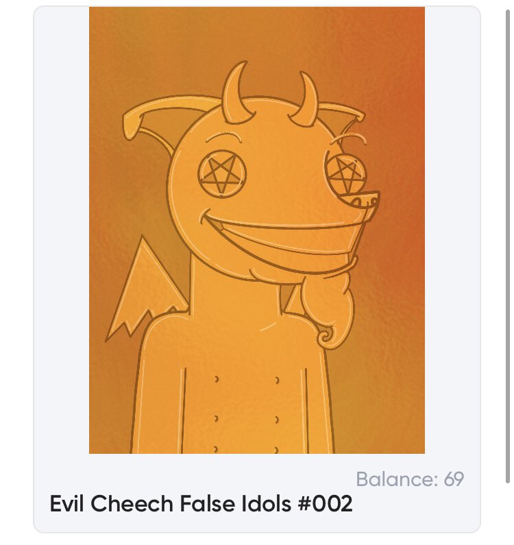 evilcheech's tweet image. 69 left?? NICE! Over 30% of Evil Cheech False Idols #002 Giveaway have been picked up on @LoopExchange for 1 LRC and there’s only a few left of the 1/10’s too! loopexchange.art/collection/evi…