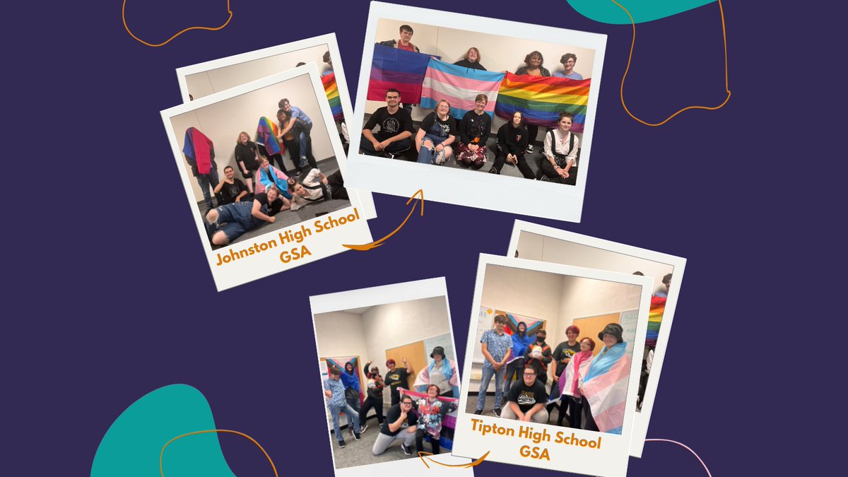 iowasafeschools's tweet photo. Iowa's GSAs are in full force this school year - here are a few pics from GSA visits from the past few days! Reach out to our GSA Coordinator, Hannah Mitchell, at hannah@iowasafeschools.org to schedule your group's visit! 

#GSAnetwork #LGBTQ #studentleadership https://t.co/i4BhdMkT3x
