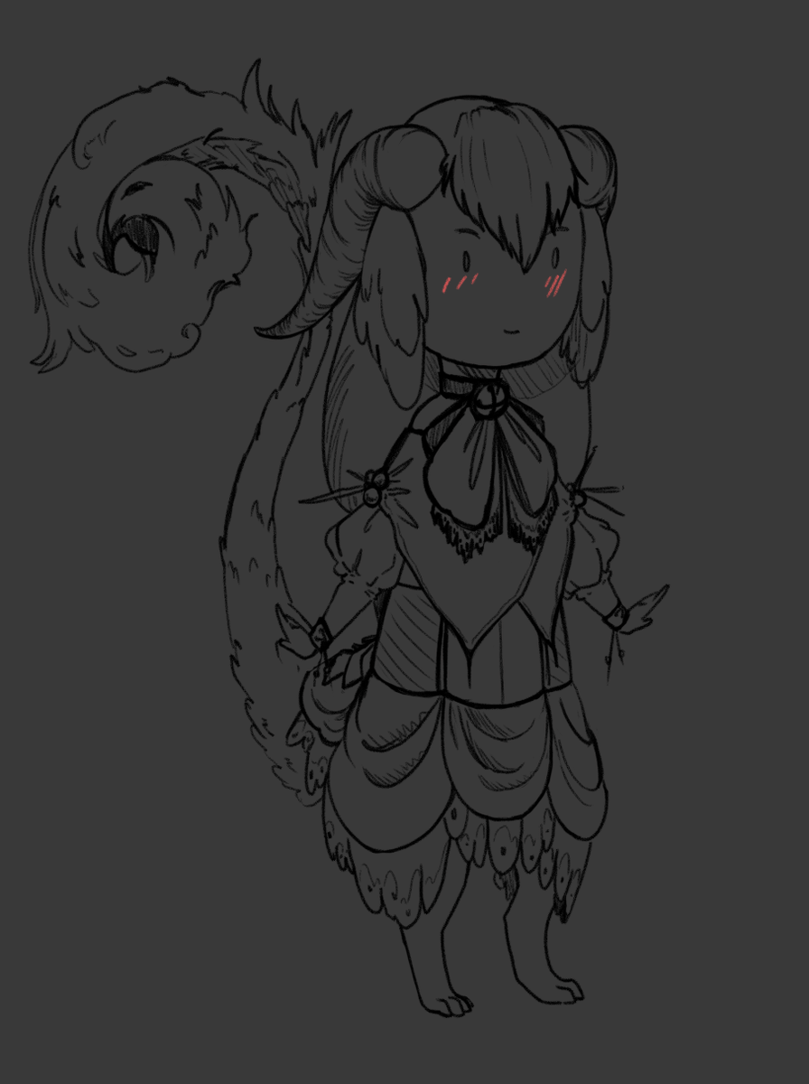 TootsieHG's tweet photo. Here's the final progress with today's stream! I'll be working some more on this character, picking out some colors for her, designing her a face and/or shoes, and then making her a character sheet maybe.

She's a pseudodragon-girl familiar 🦎🦂🐉❤️ https://t.co/ekfBcPMxFv