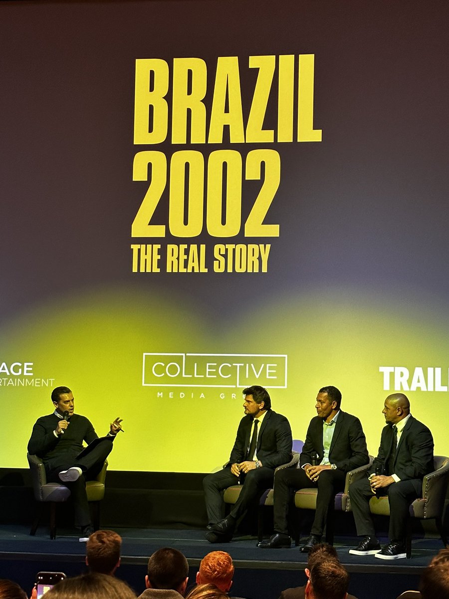 Alex_Segal's tweet photo. Great night at the #Brazil2002 premiere, hosted by my client @AdamJSmithy. Amazing to see him interview Roberto Carlos & Gilberto Silva. Thanks to @entourage_se! https://t.co/Adnn1yYHlt