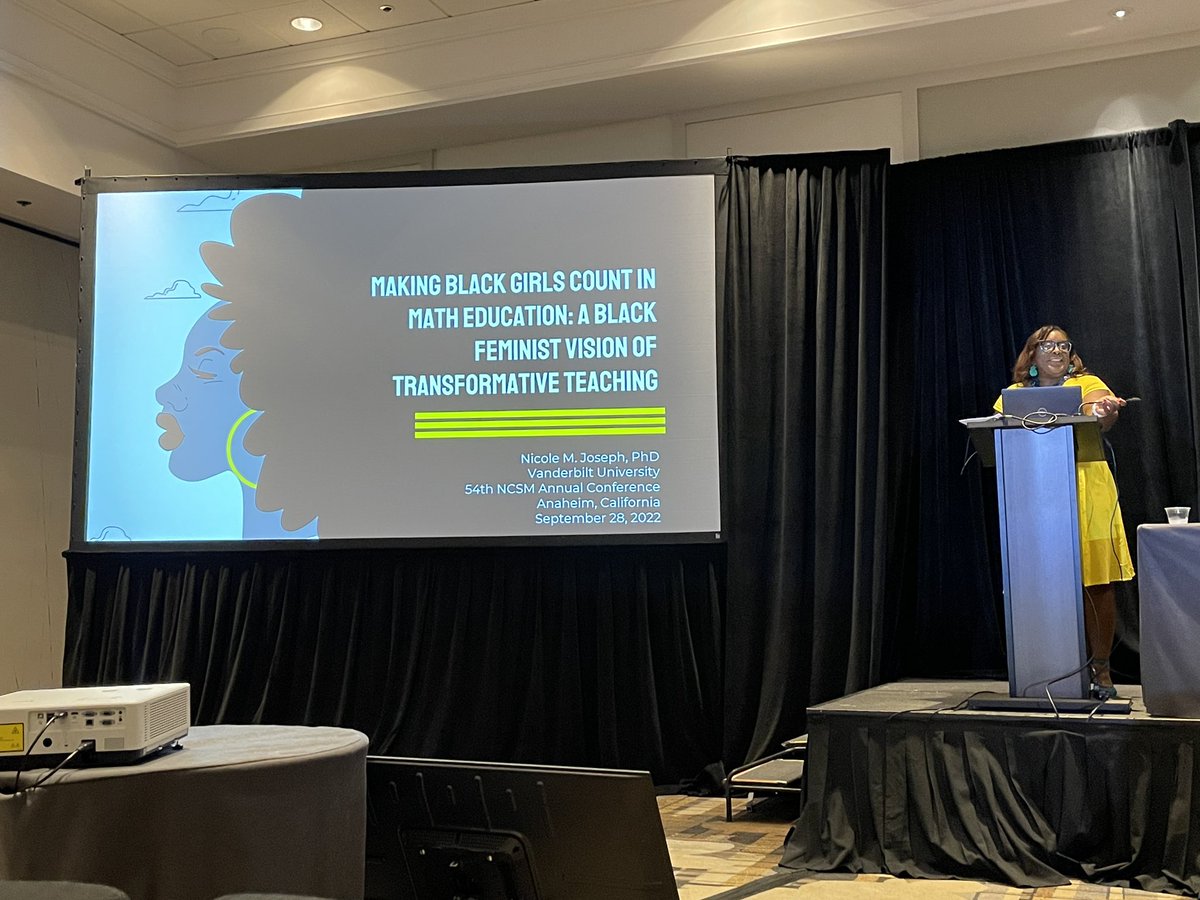 jnovakowski_'s tweet image. Happy to be in this room with Dr. Nicole Joseph from Vanderbilt University as she shares her research around math girls’ experience in mathematics education. @MathEdLeaders #NCSM22
