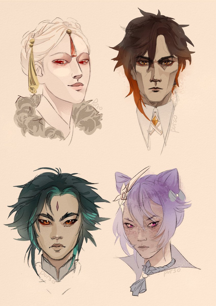 purso_art's tweet photo. My headcanons 😊😊😊

#Genshinlmpact #ningguang #zhongli #xiao #keqing https://t.co/bq8lXSkV87