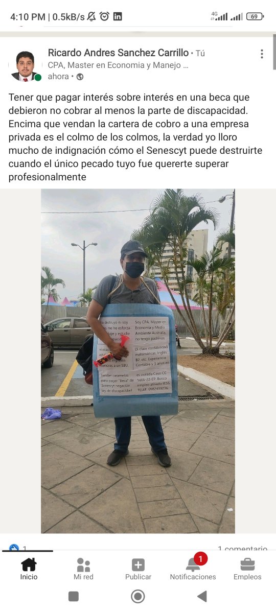 Si tuviera un empleo fijo y adecuado no tendría que hacer esto. Nunca he Sido más humillado por parte del gobierno como hoy. La verdad a veces no se porque sigo vivo. Nadie te da la mano.