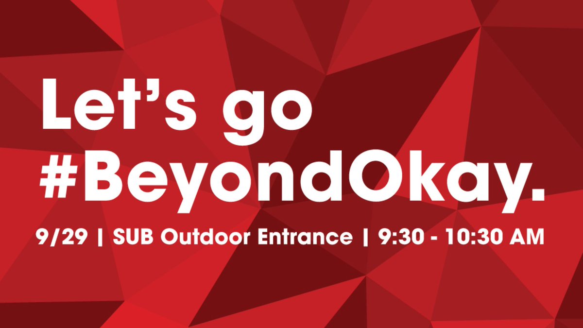ttuchhs's tweet photo. Join @TTURISE at the SUB on Sept. 29 to learn more about mental health resources offered by Texas Tech. #BeyondOkay https://t.co/HUhTargf9v