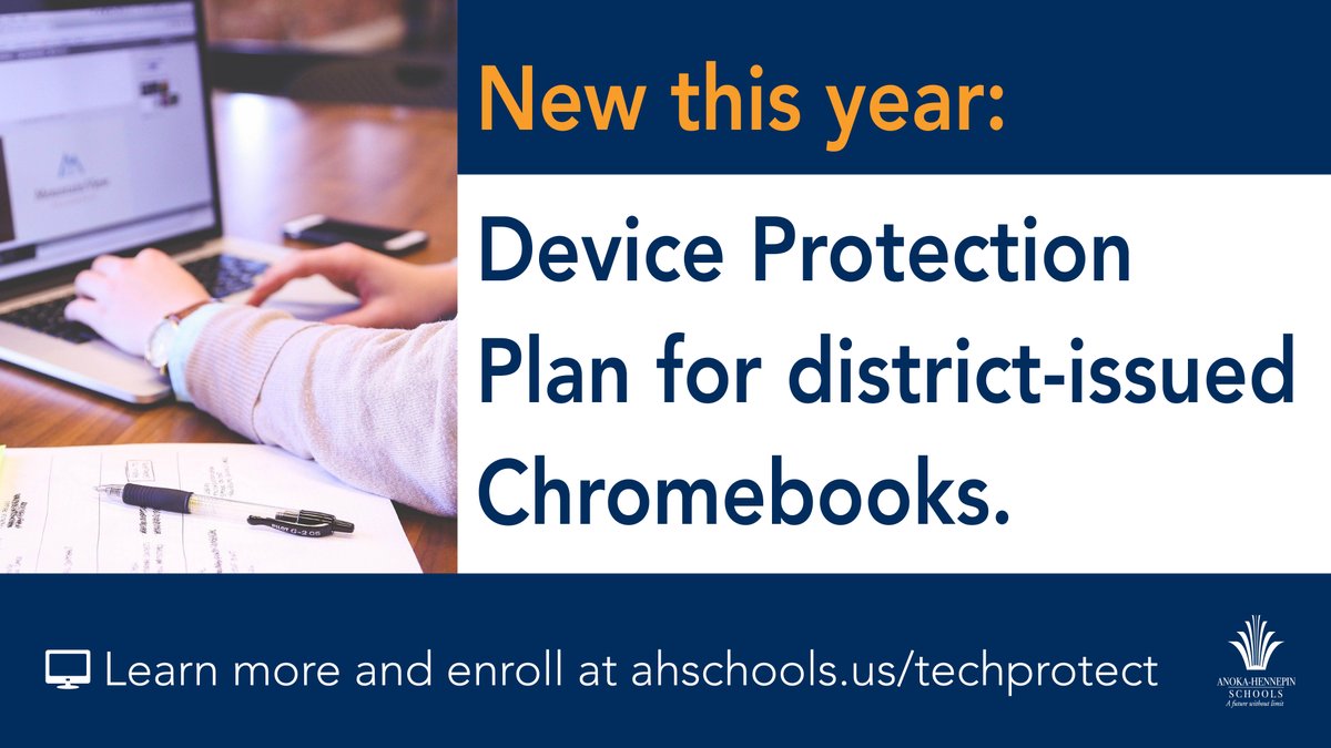 AMSA_Cyclones's tweet photo. Technology plays an important role in preparing students for life. Chromebooks have been distributed to all #AHSchools 6-12 grade students, and accidents can happen. Families may now enroll in the Device Protection Plan. Select/decline coverage: . https://t.co/MDp4HqVmw1