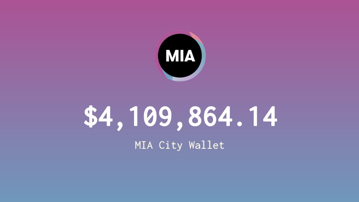 MiamiCoin City Wallet tweet media