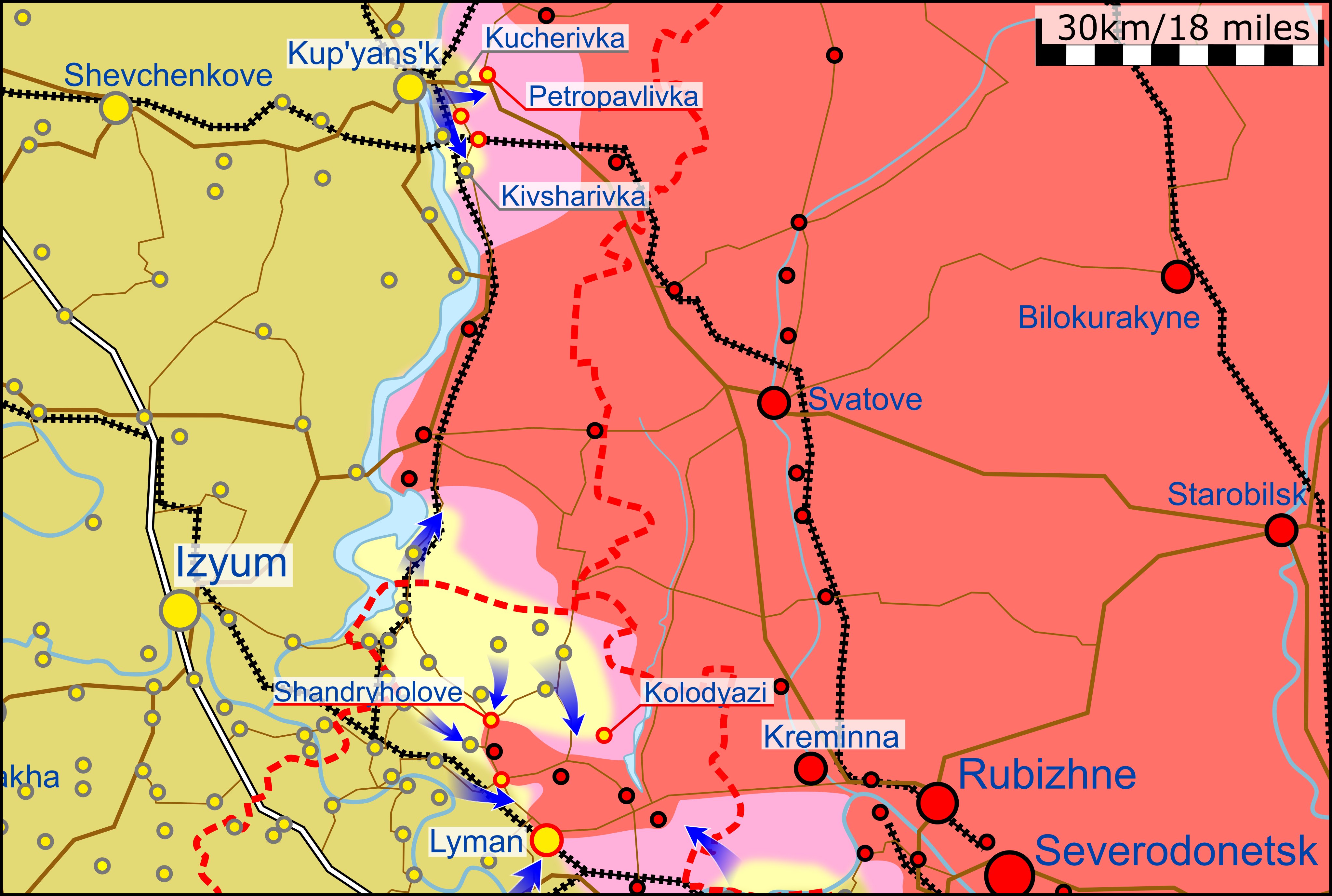 Карта боевых действий на Украине 